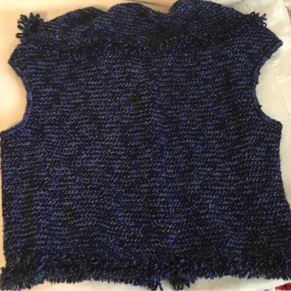 St. John Navy Blue/Black Button Down Vest - Picture 10 of 11